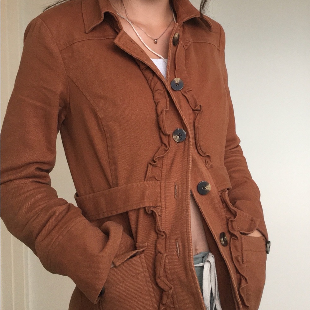 Solid brown, cotton jacket